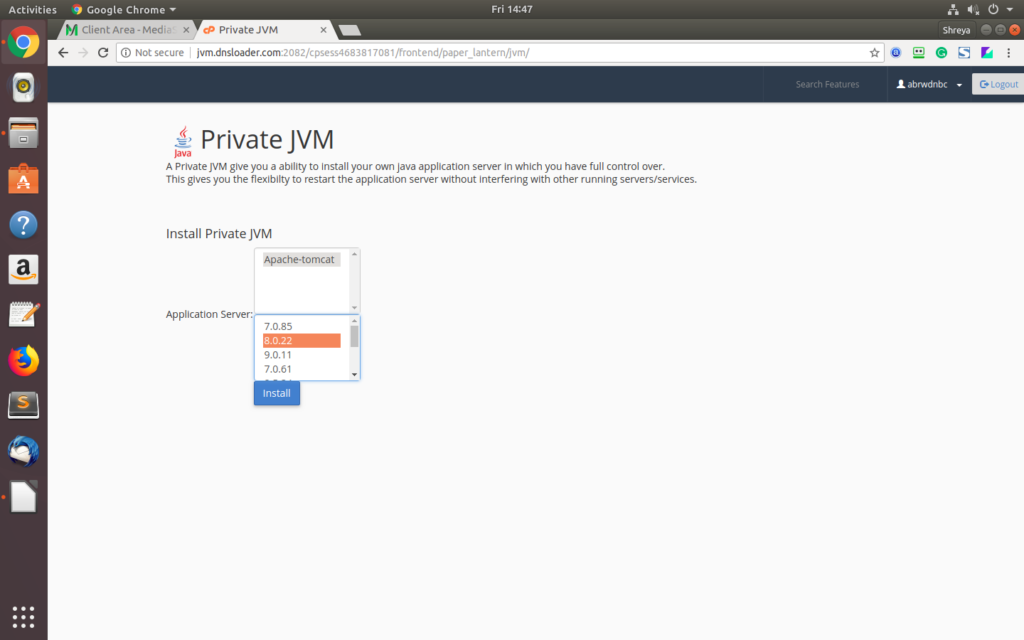 private jvm for java web application