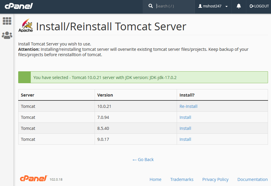 Java hosting dedicated tomcat
